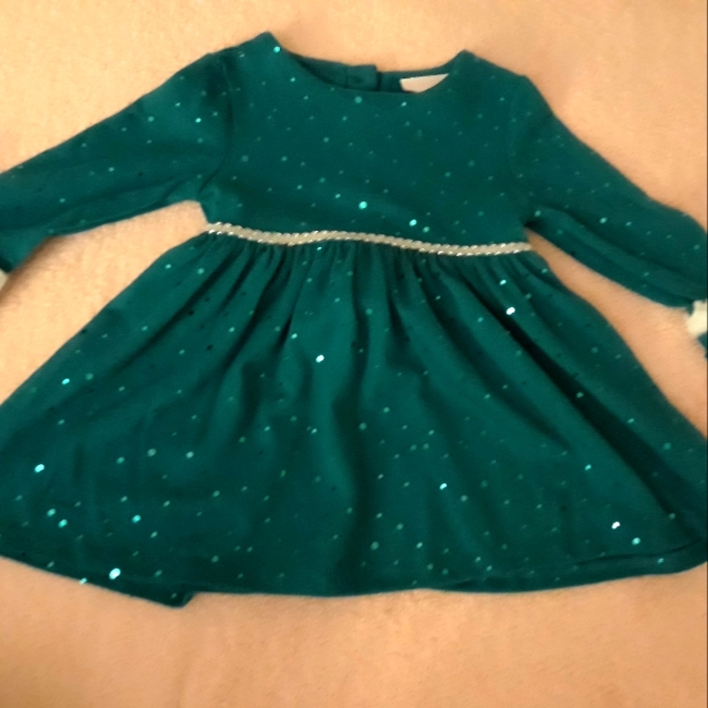 Green 18 Month Dress with Sequence